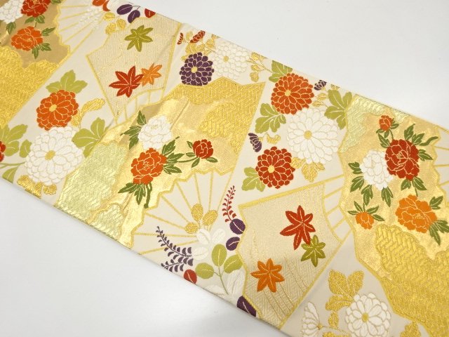 JAPANESE FUKURO OBI / WOVEN MAPLE LEAVES